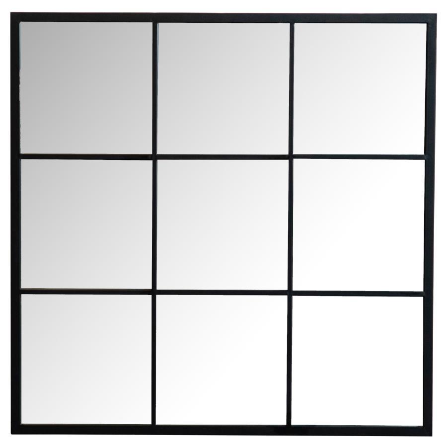 Coaster Fine Furniture Quetzal - Square Window Pane Wall Mirror - Black | Meri Furniture