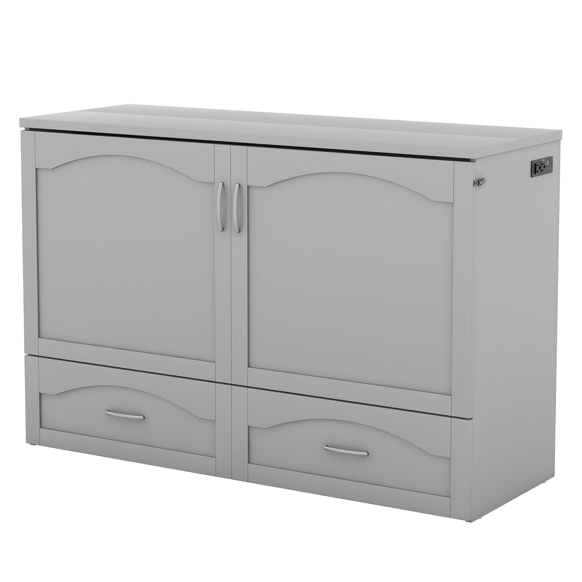 Murphy Wall Bed With Drawer And A Set Of Sockets & USB Ports, Pulley Structure Design