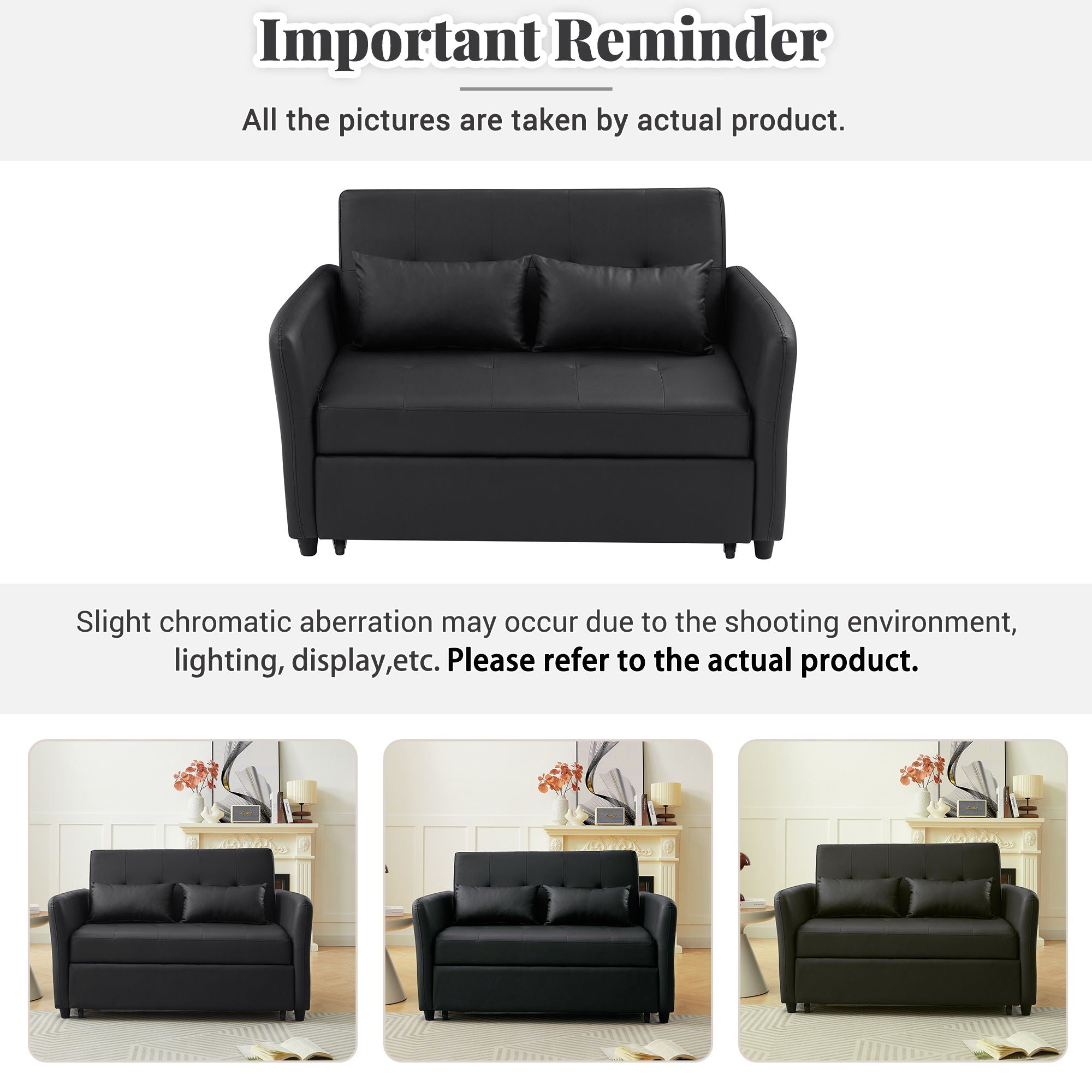 Convertible Sleeper Bed, Adjustable Oversized Armchair With 3 USB Ports