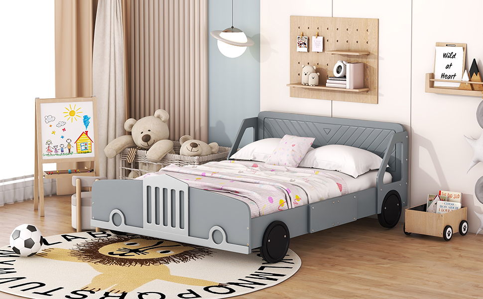 Car Shaped Platform Bed With Wheels