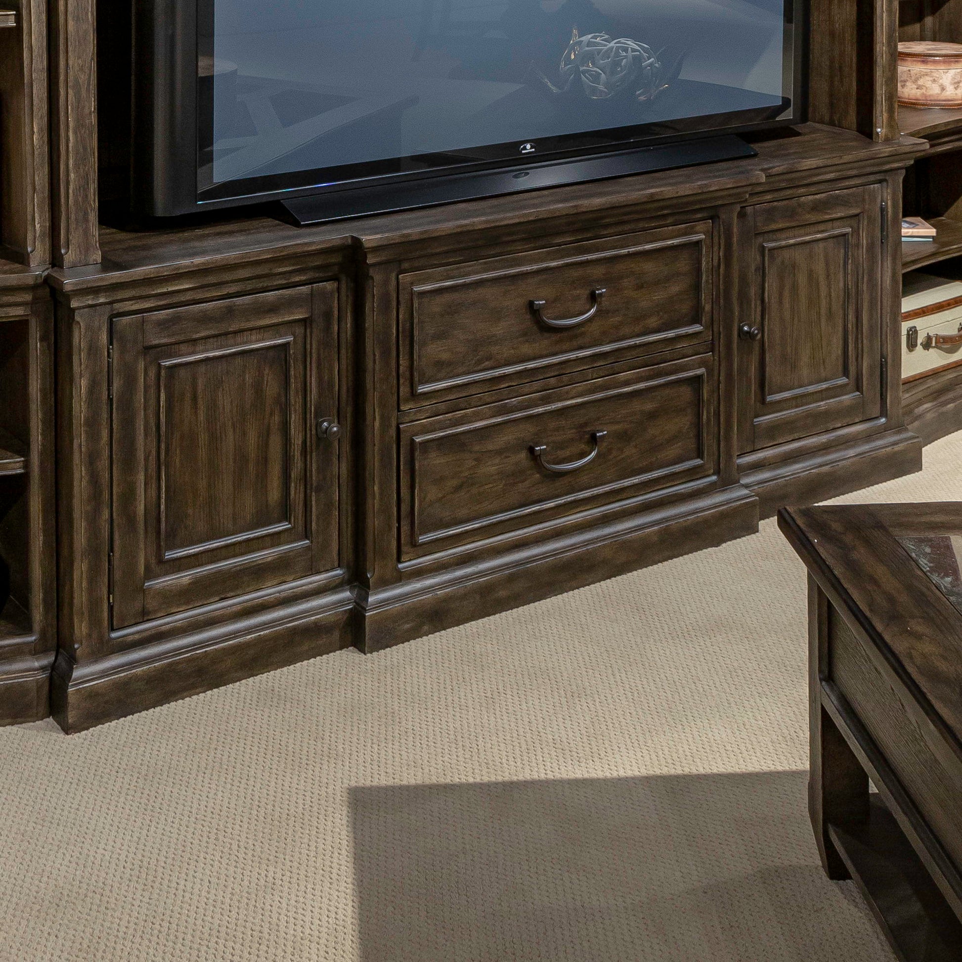 Liberty Furniture Paradise Valley - 78" Entertainment Console - Dark Brown | Meri Furniture