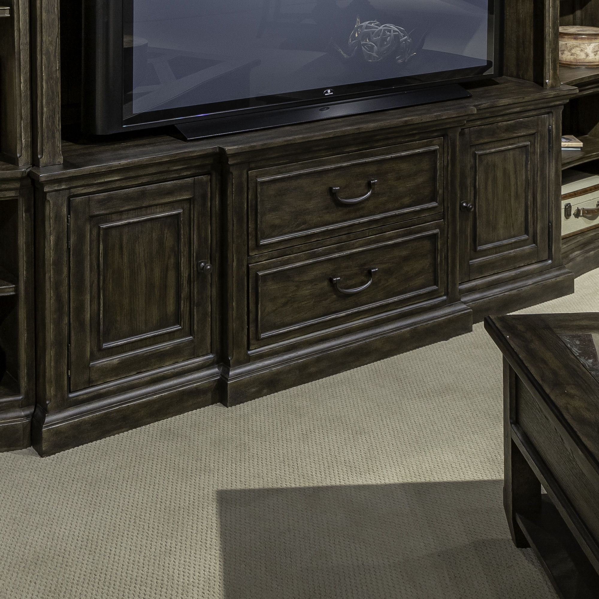 Liberty Furniture Paradise Valley - 78" Entertainment Console - Dark Brown | Meri Furniture