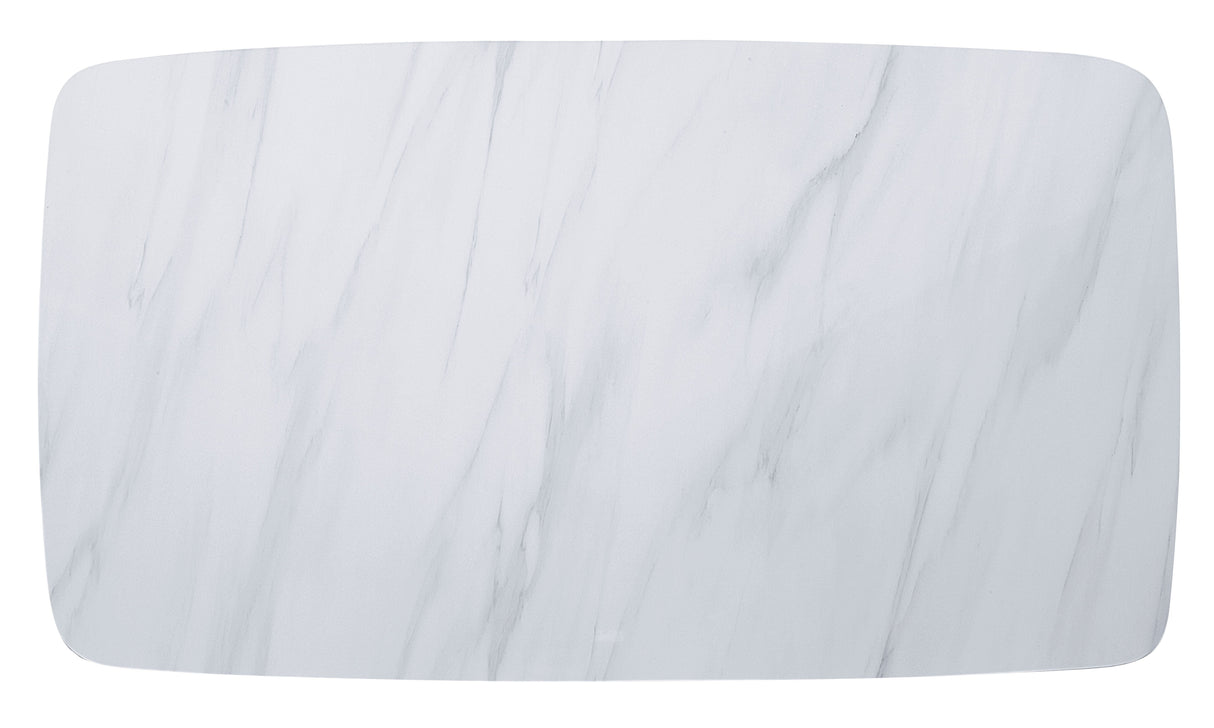 ACME Madan - Dining Table - Marble Top & Weathered Gray Finish | Meri Furniture