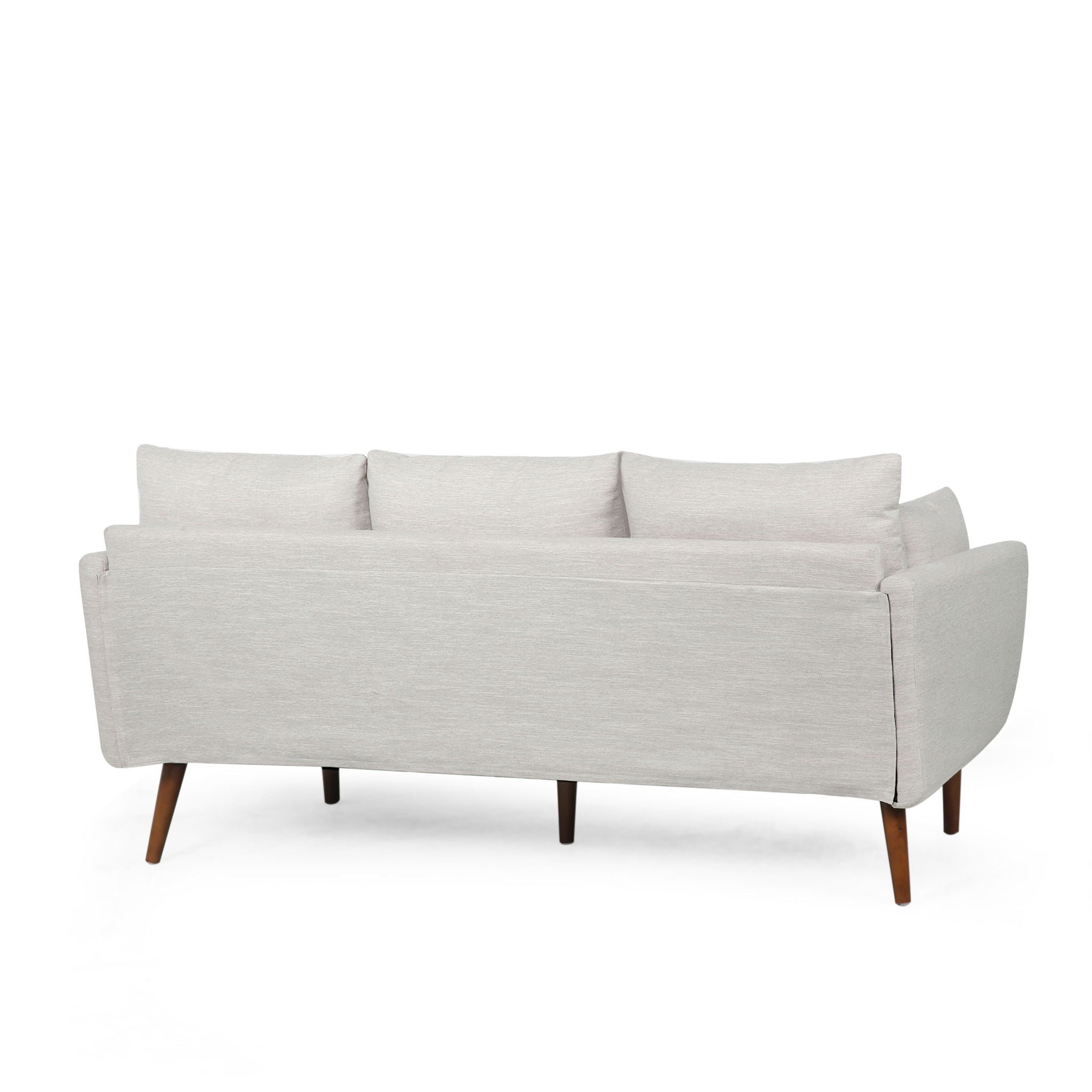 Diaphanous - Upholstered 3 Seater Sofa With 2 Accent Pillows And Wood Legs