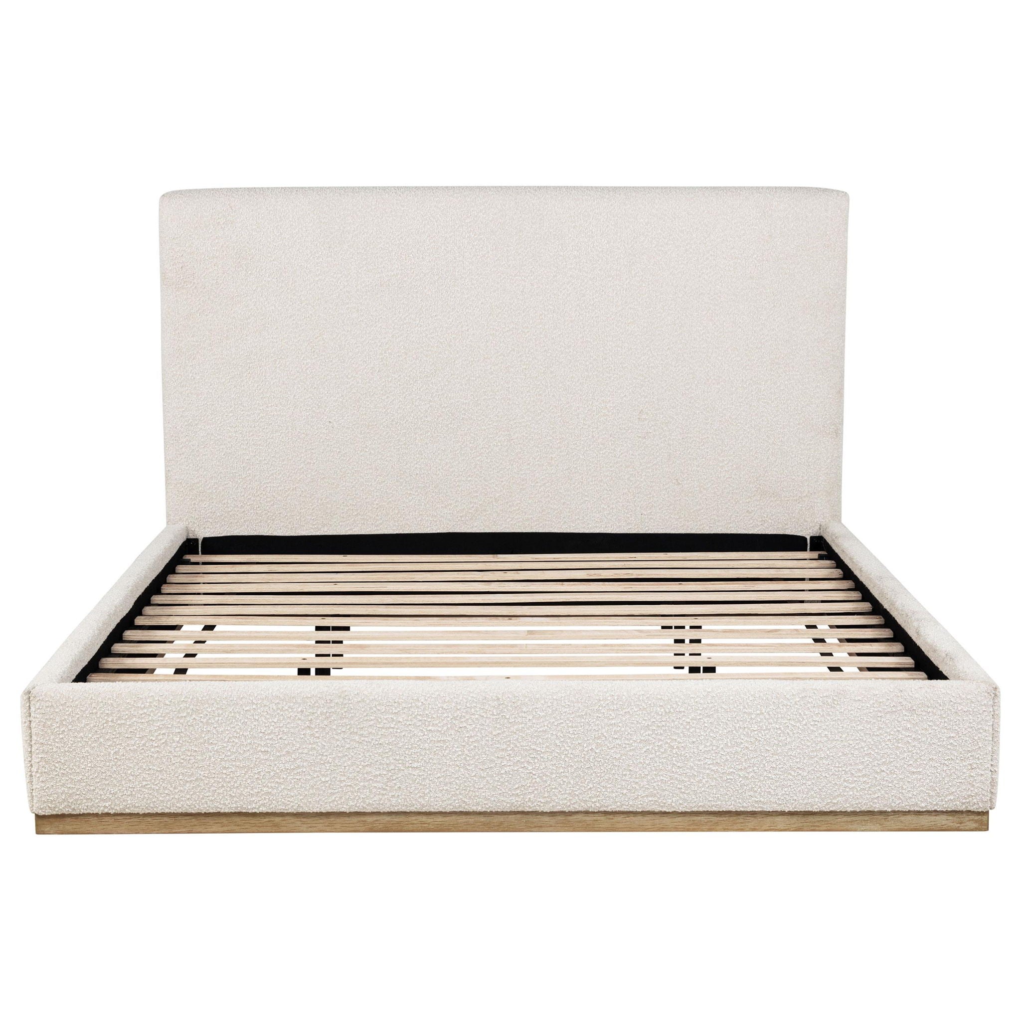 Knox Upholstered EASTERN KING Panel Bed Cream