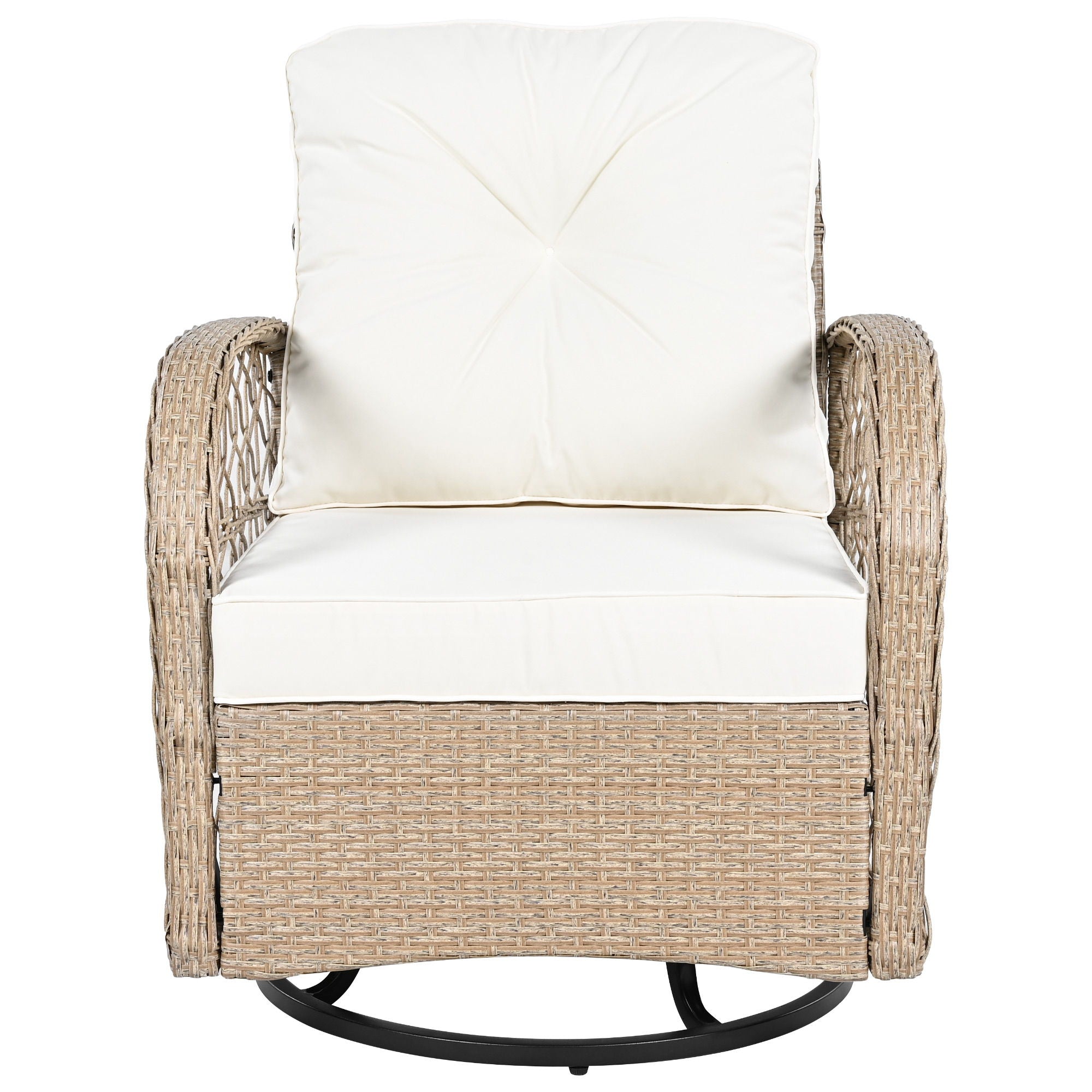 3 Piece Outdoor Chair & Table Set Chat Set, 2 Person Rattan Seating Group