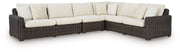 Kimora - 4-Piece Outdoor Sectional - Beige / Dark Brown