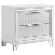 Coaster Fine Furniture Marmore - 2-Drawer Nightstand Bedside Table - White | Meri Furniture