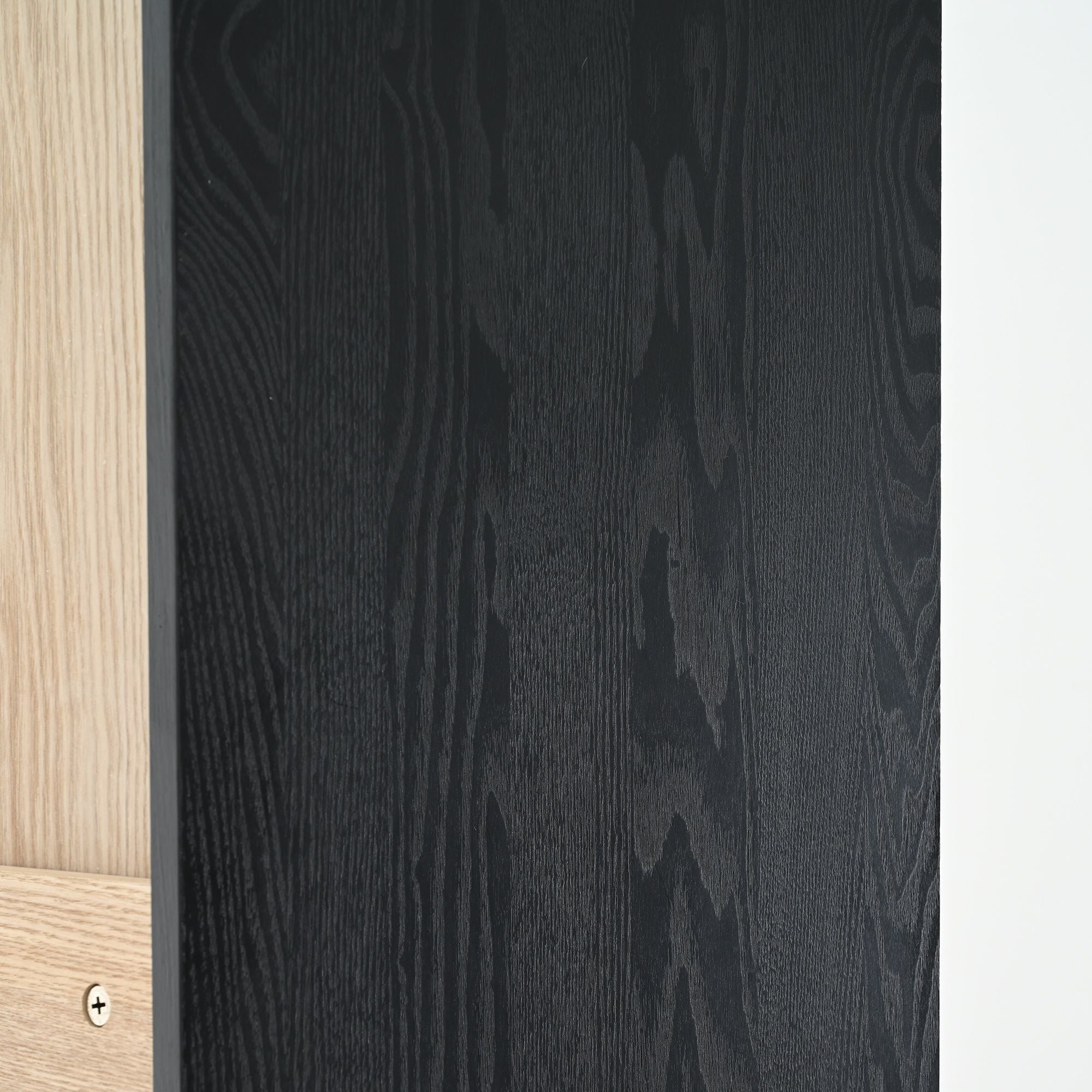 Mid Century Modern Style Tall Display Cabinet With Glass Doors For Collectibles - Black