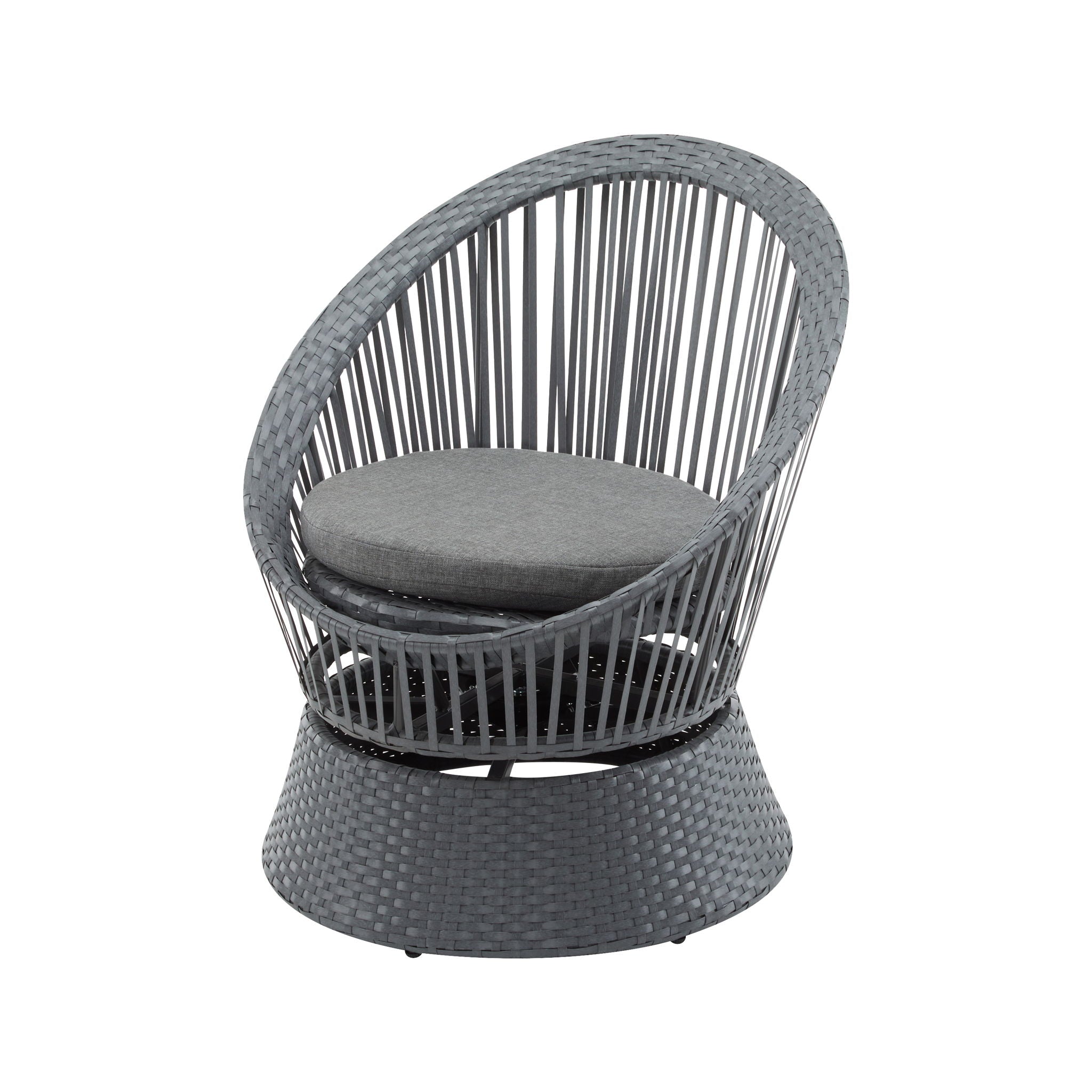 Modern Swivel Wicker Lounge Chair With Round Design