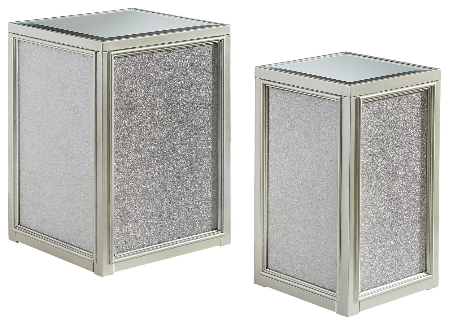 Signature Design by Ashley® Traleena - Silver Finish - Nesting End Tables (Set of 2) | Meri Furniture