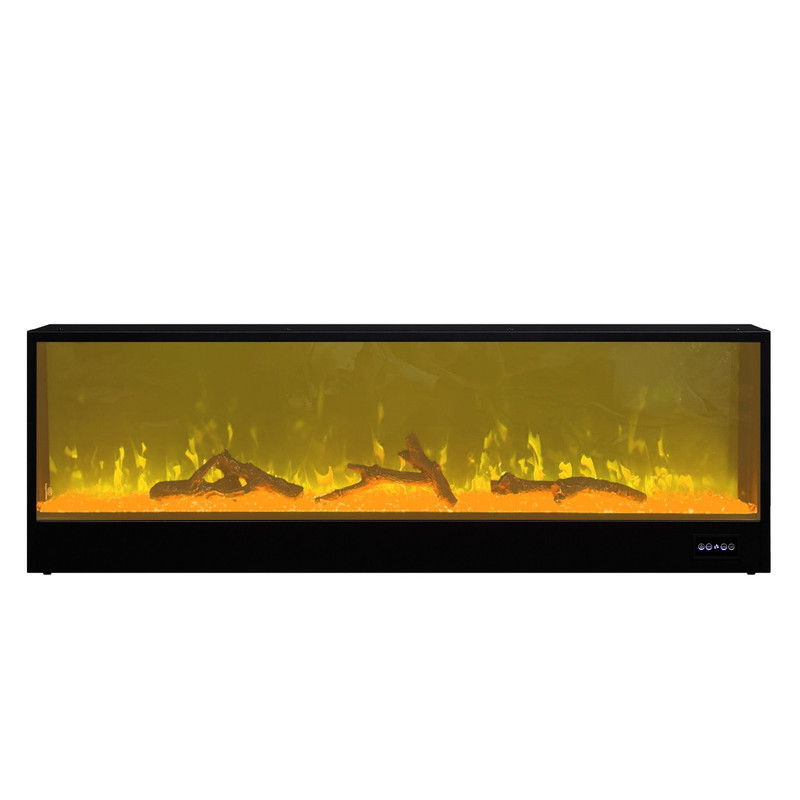 Spencer 71"W White Finish TV Stand with Fireplace and Speaker