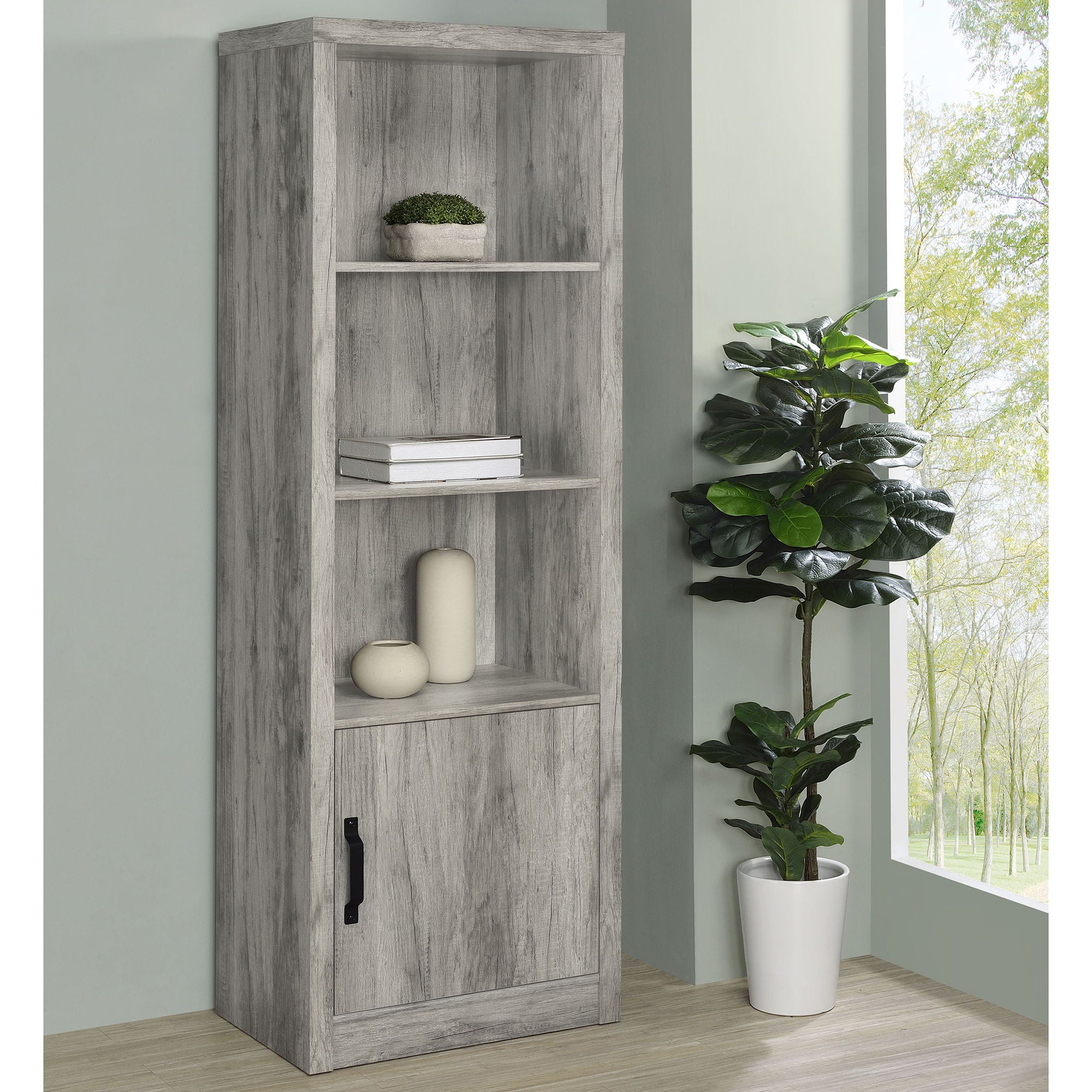 Conifer - 3 Shelf Media Tower - Gray
