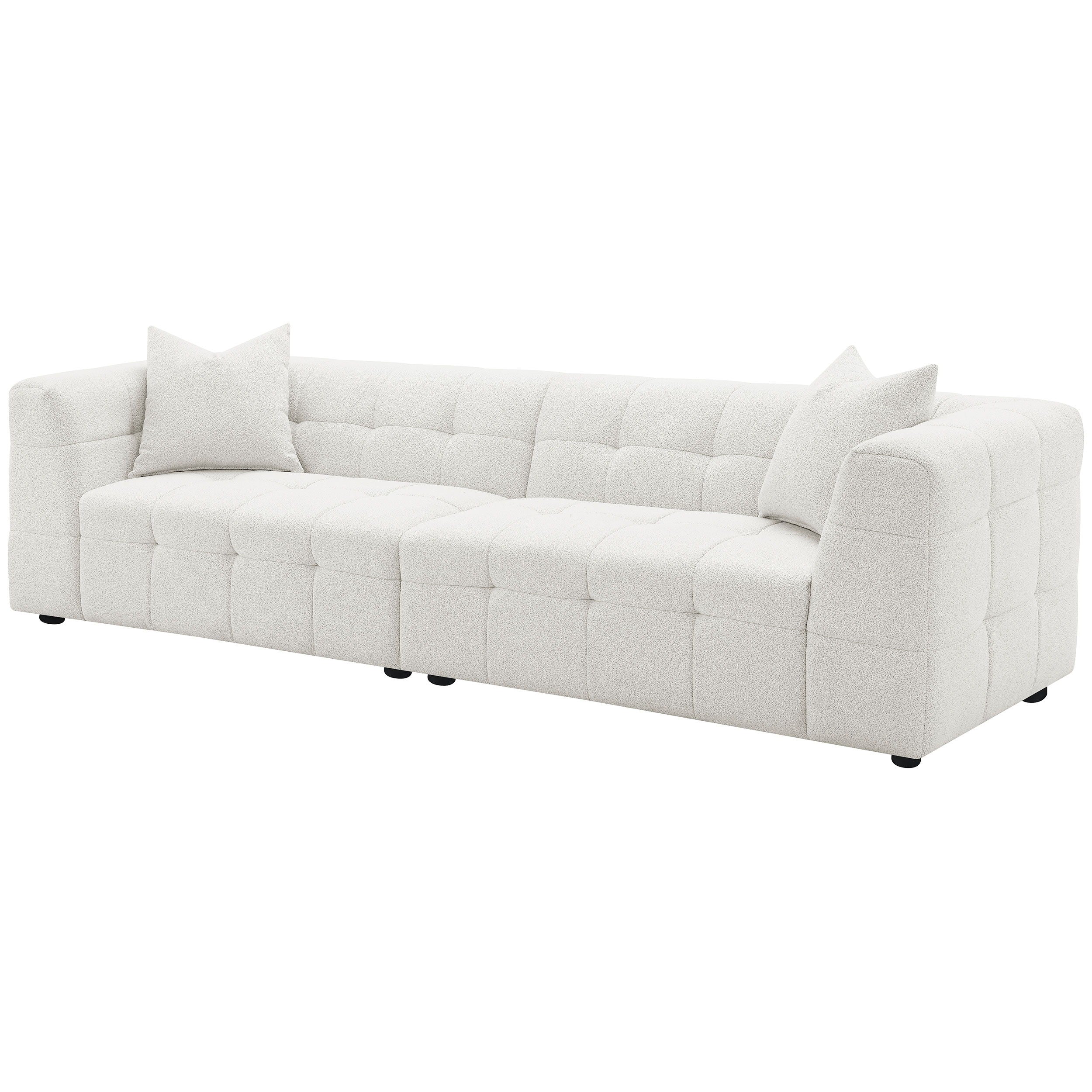 Coaster Fine Furniture Everly - Boucle Upholstered Extra Long Sofa - White | Meri Furniture
