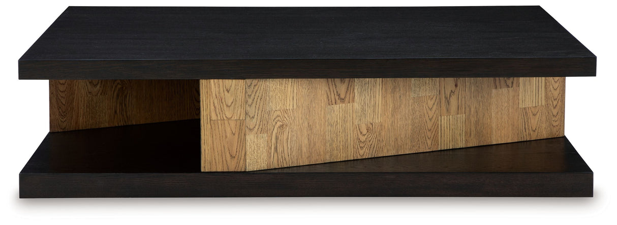 Signature Design by Ashley® Kocomore - Brown / Natural - Rectangular Cocktail Table | Meri Furniture