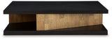 Signature Design by Ashley® Kocomore - Brown / Natural - Rectangular Cocktail Table | Meri Furniture