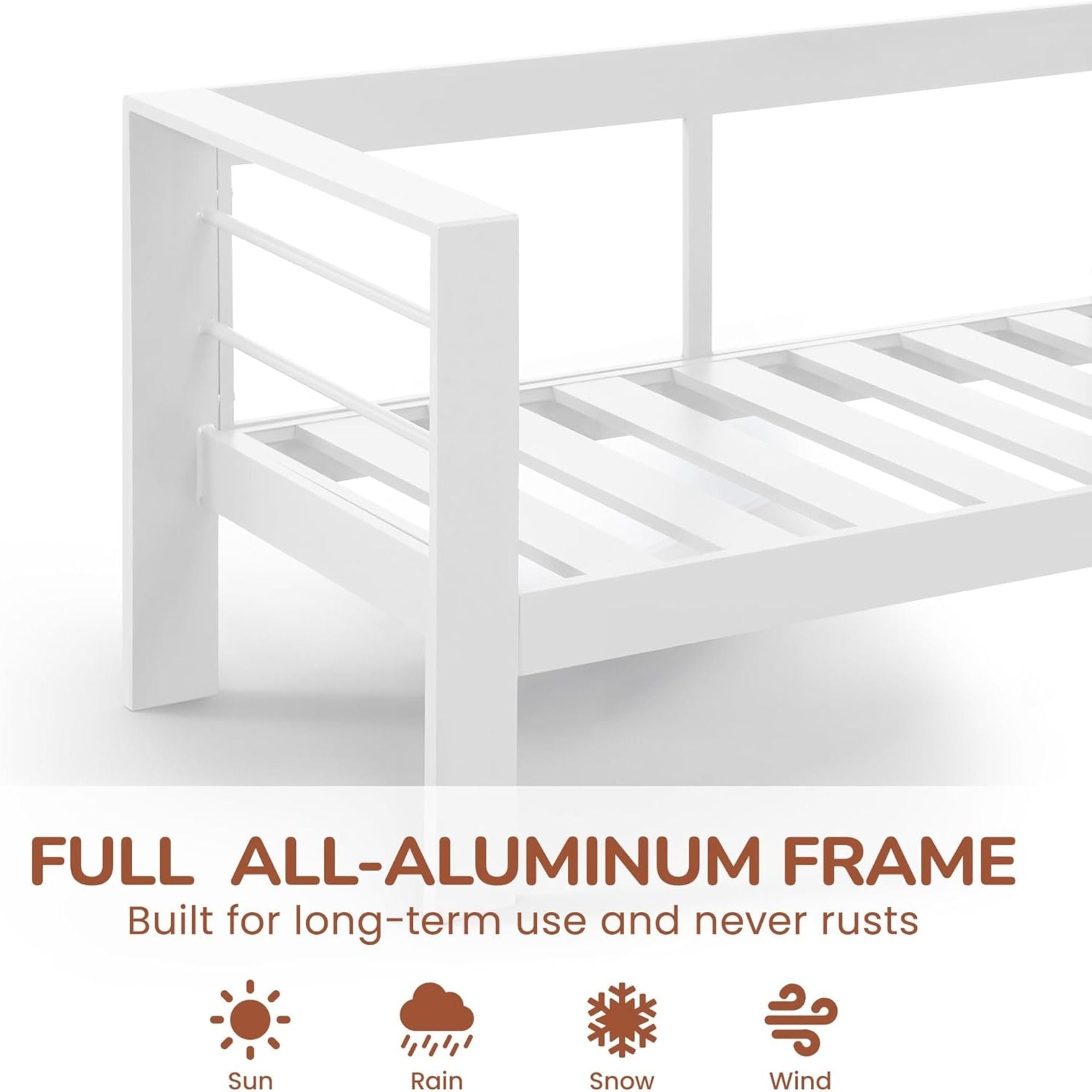 Patio All-Weather Loveseat With Thick Cushions