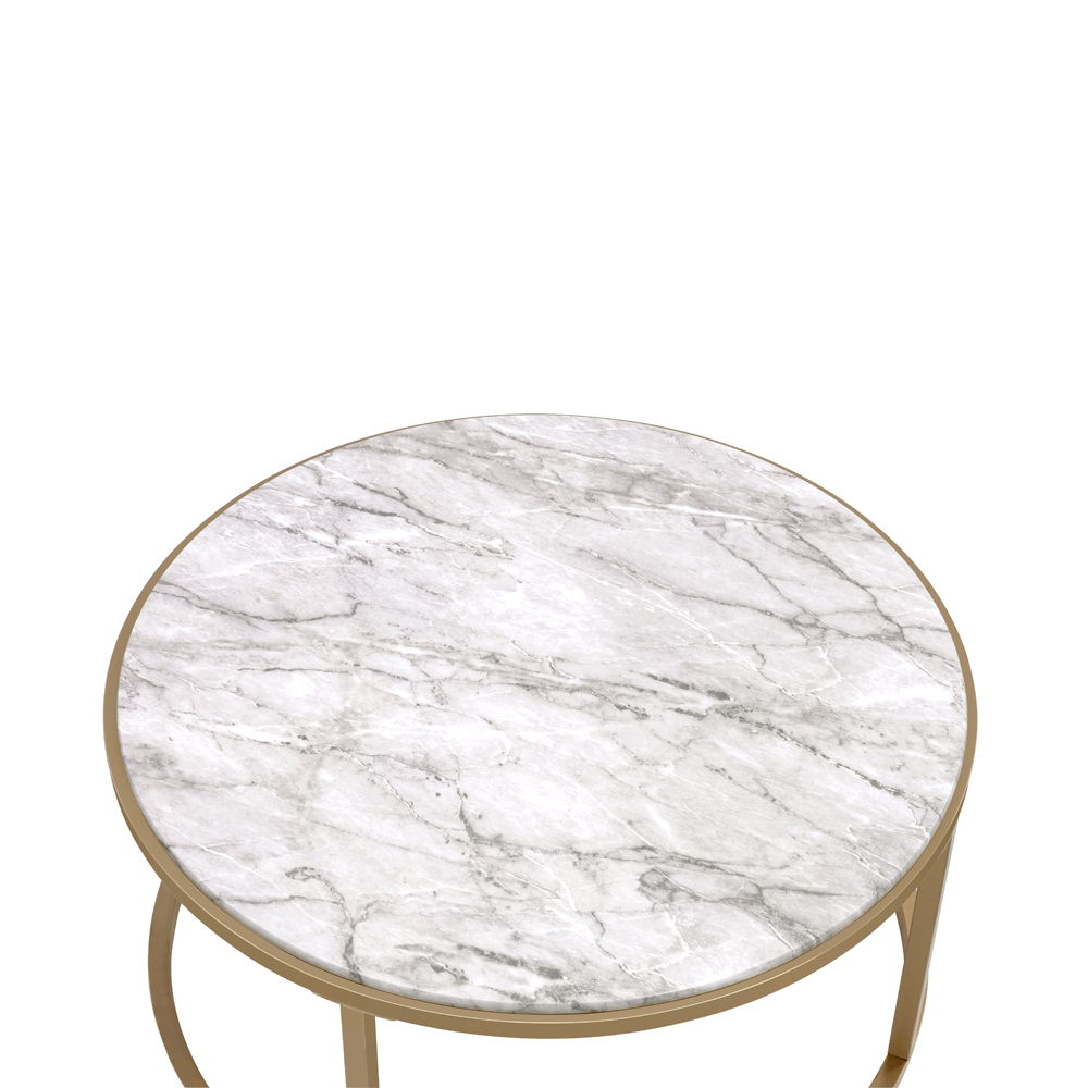 Shanish - Nesting Table Set - Faux Marble Top & Gold