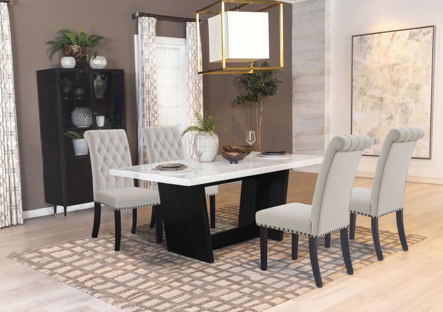 Coaster Fine Furniture Sherry - Rectangular Marble Top Dining Table Set | Meri Furniture