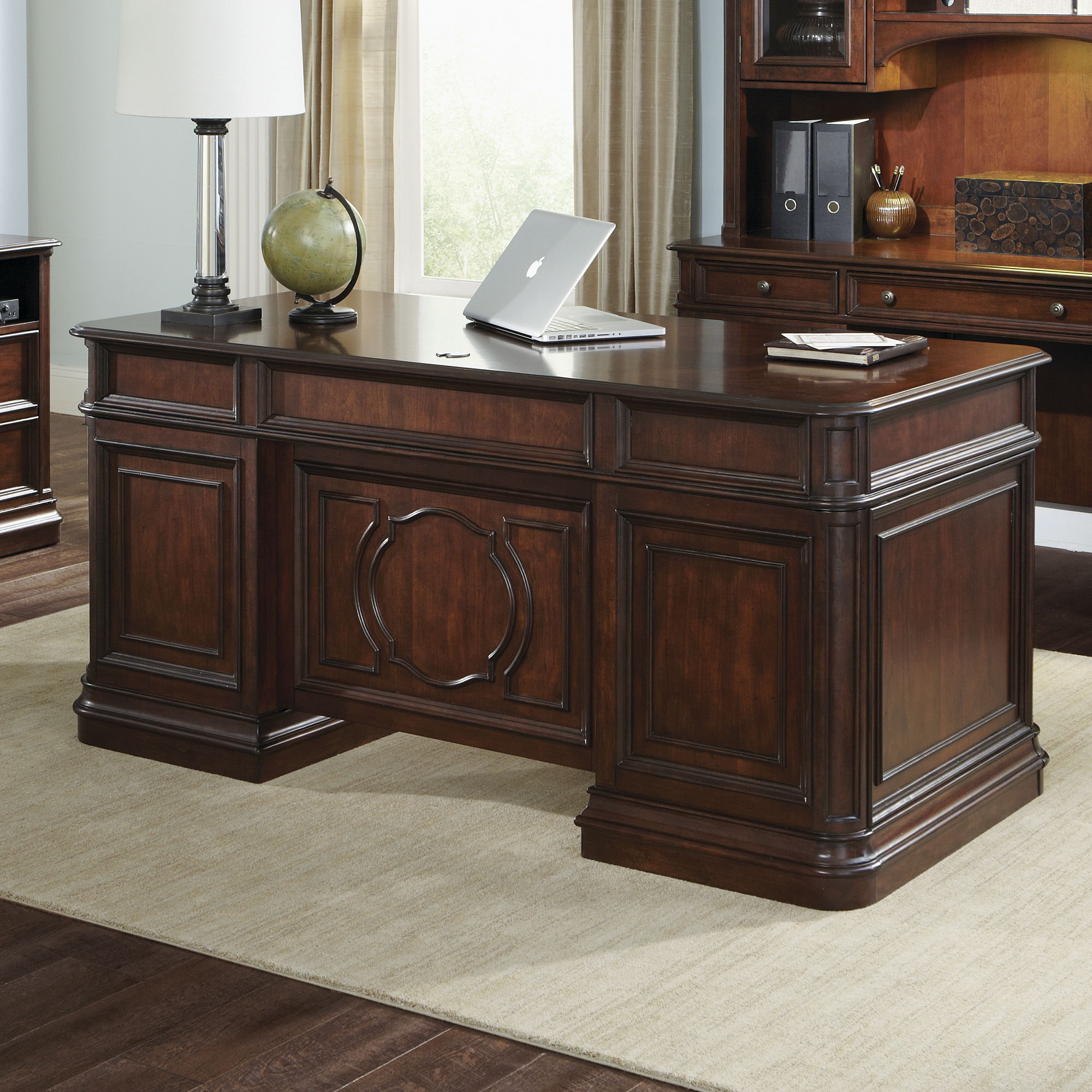 Liberty Furniture Brayton Manor - Jr Executive Desk - Dark Brown | Meri Furniture