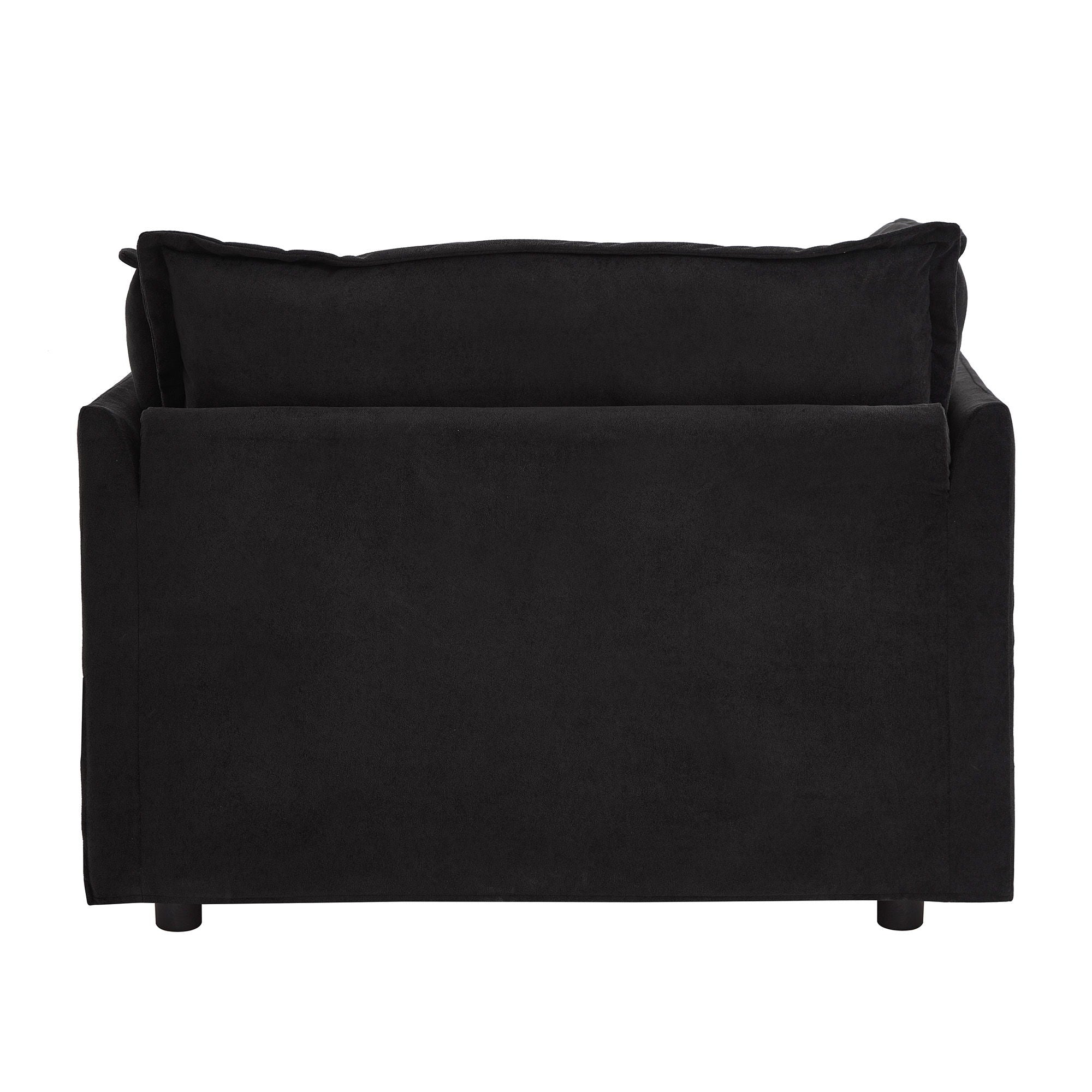 Modern Cozy Upholstered Armchair Sofa With Movable Ottoman