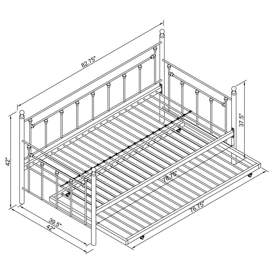 Coaster Fine Furniture Nocus - Metal Daybed With Trundle | Meri Furniture