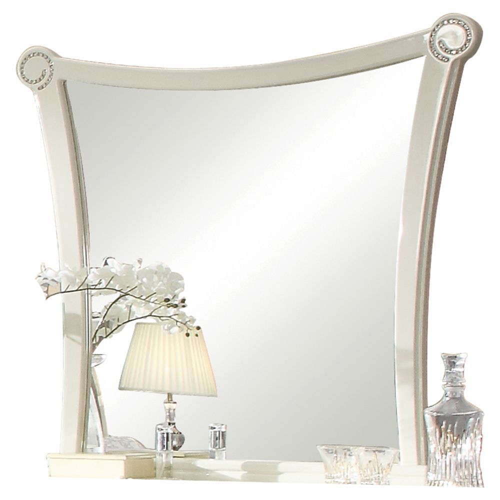 ACME Bellagio - Mirror - Ivory High Gloss | Meri Furniture