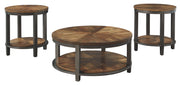 Ashley Furniture Roybeck - Light Brown / Bronze - Occasional Table Set (Set of 3) | Meri Furniture
