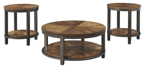 Ashley Furniture Roybeck - Light Brown / Bronze - Occasional Table Set (Set of 3) | Meri Furniture