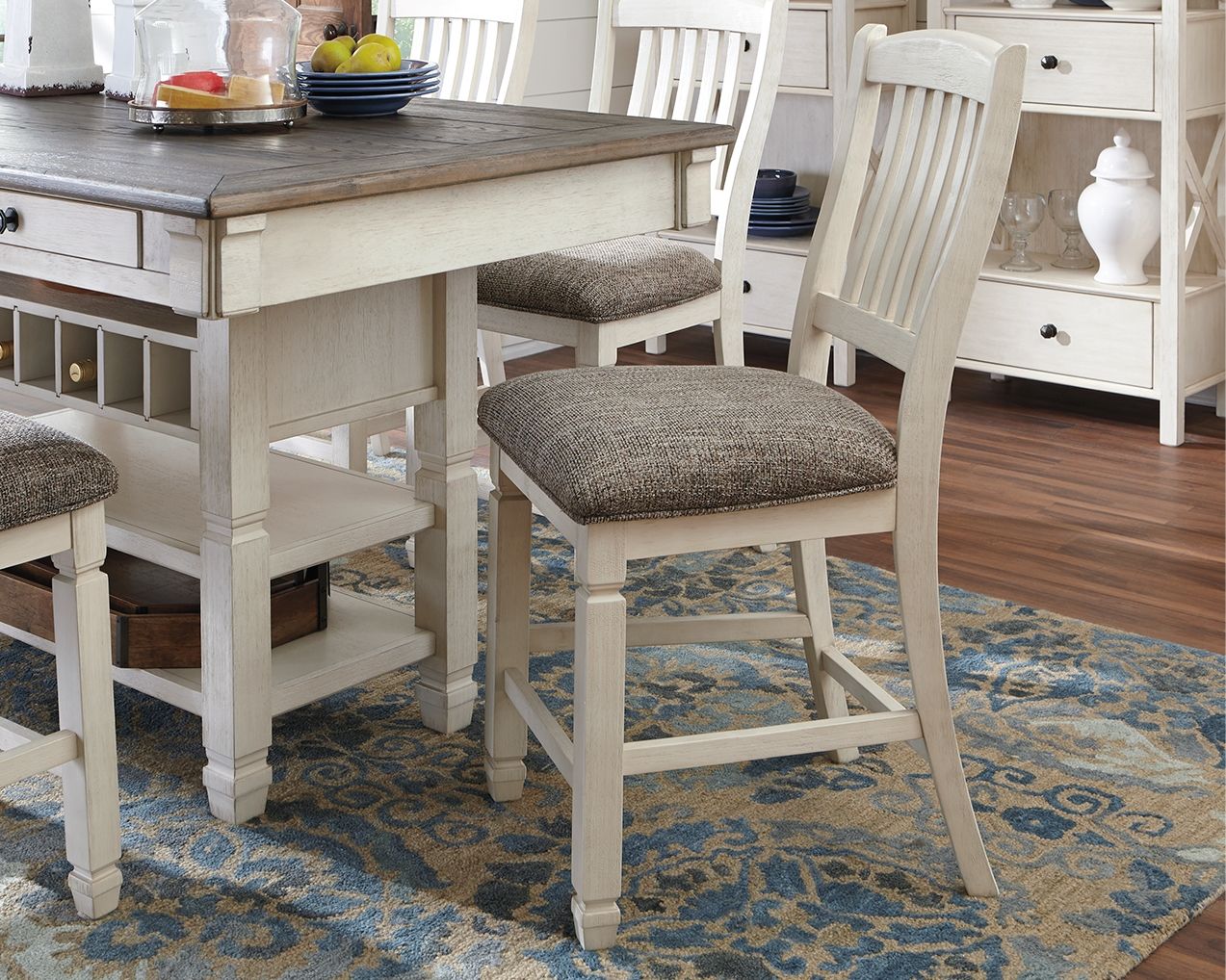 Signature Design by Ashley® Bolanburg - Beige - Upholstered Barstool (Set of 2) | Meri Furniture
