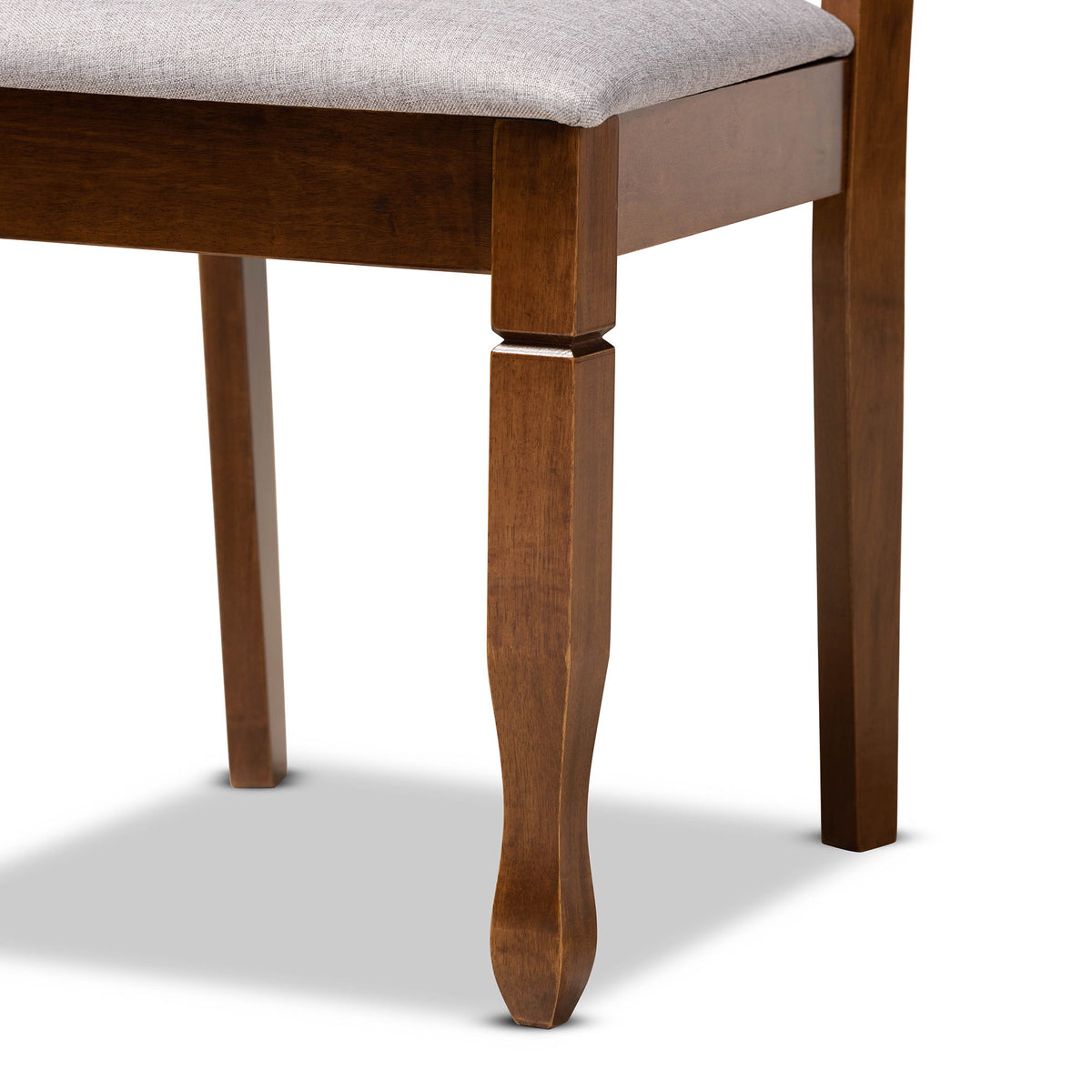 Aspen Modern and Contemporary Grey Fabric Upholstered and Walnut Brown Finished Wood 5-Piece Dining Set