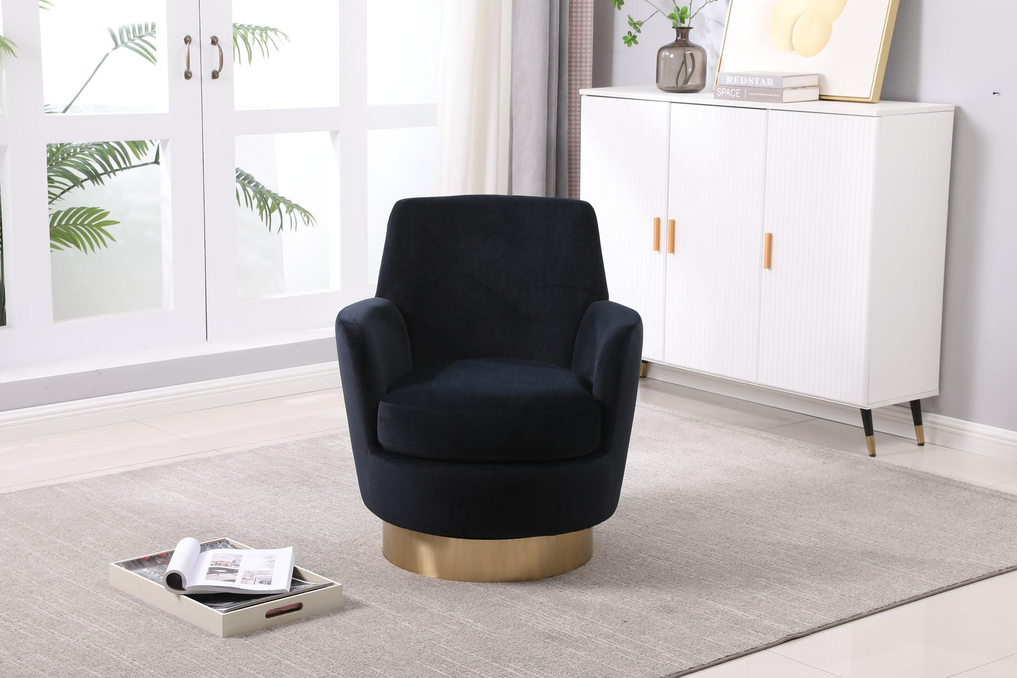 Teddy Swivel Barrel Chair, Swivel Accent Chairs Armchair For Living Room