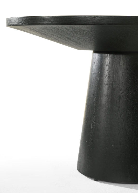 Jasper Ebony Black 22"W Round End Table with Pedestal Base