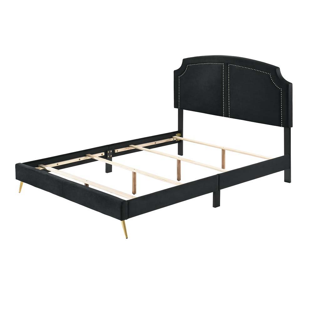 ACME Zeena - Full Bed - Black Velvet | Meri Furniture