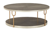 Signature Design by Ashley® Ranoka - Platinum - Round Cocktail Table | Meri Furniture