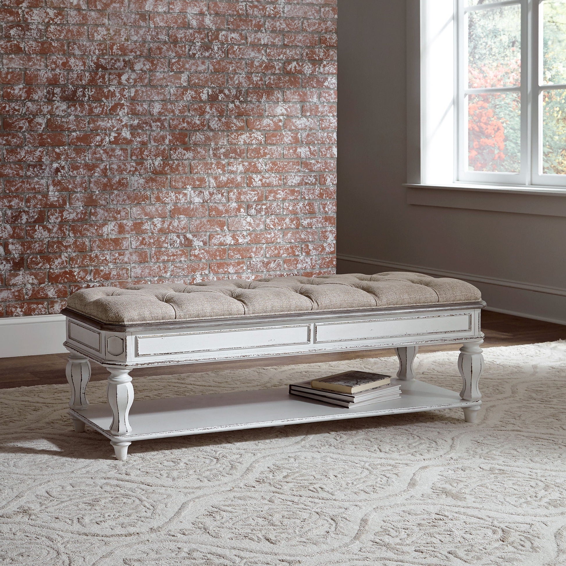 Liberty Furniture Magnolia Manor - Bed Bench - White | Meri Furniture