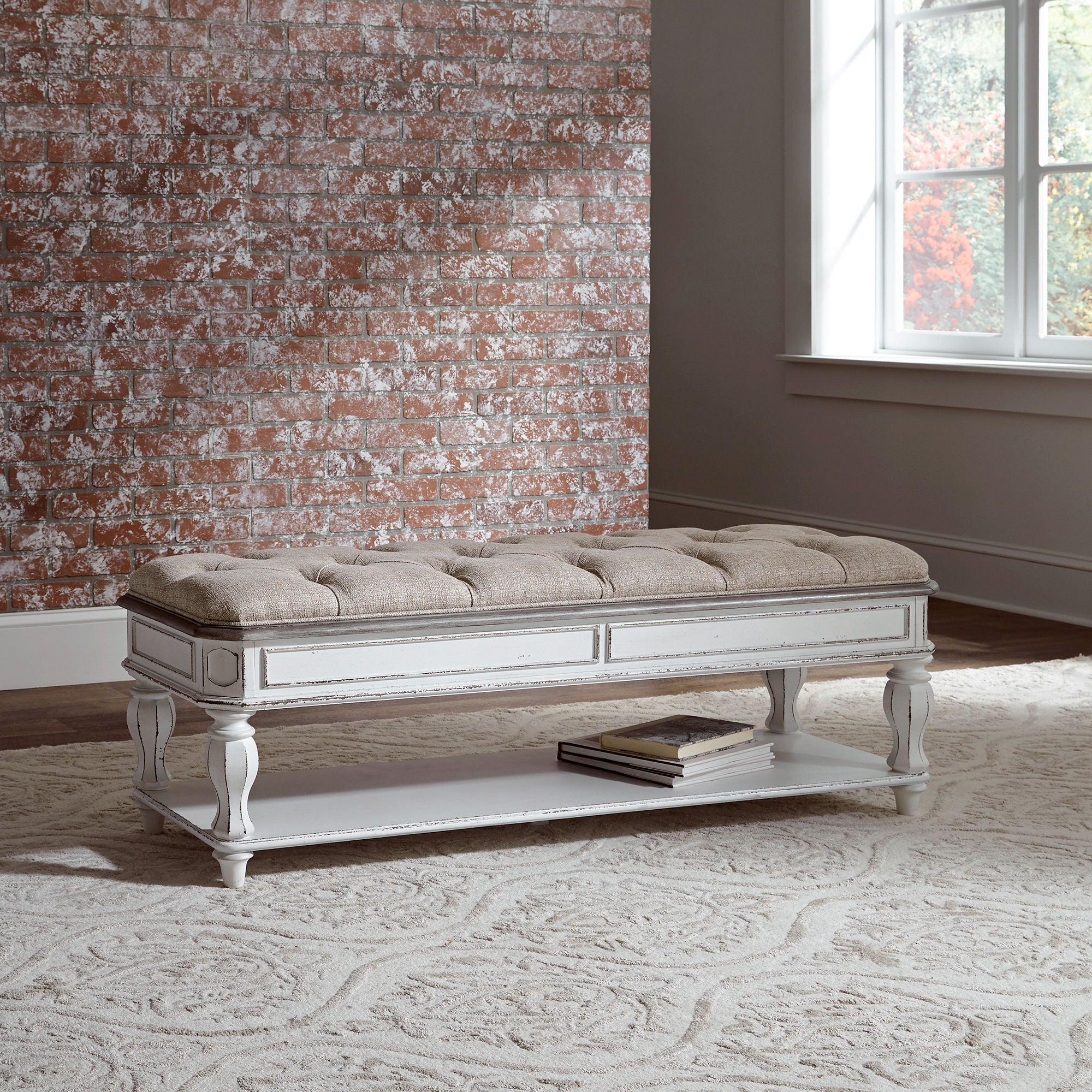 Liberty Furniture Magnolia Manor - Bed Bench - White | Meri Furniture
