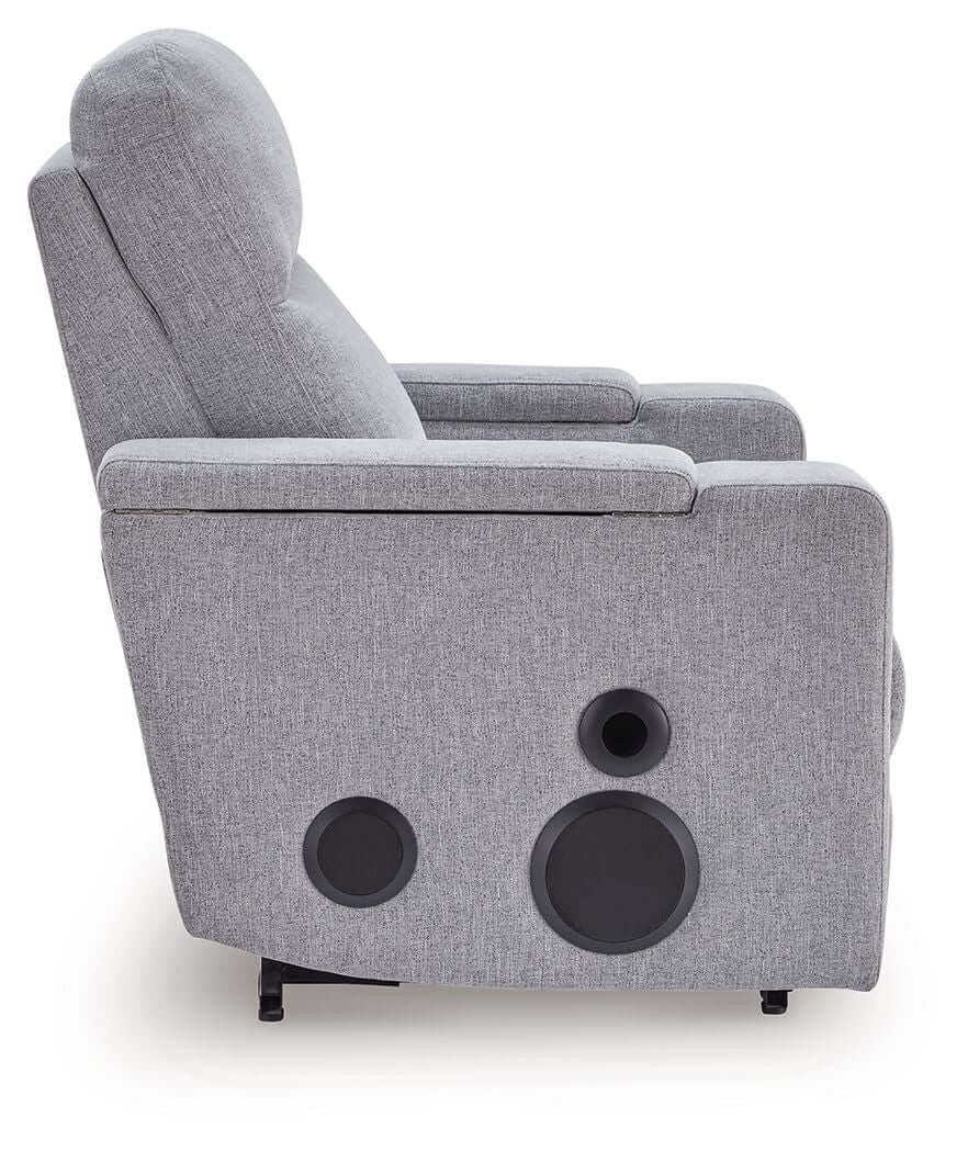 Pineland - Glider Power Recliner With Audio System - Pewter