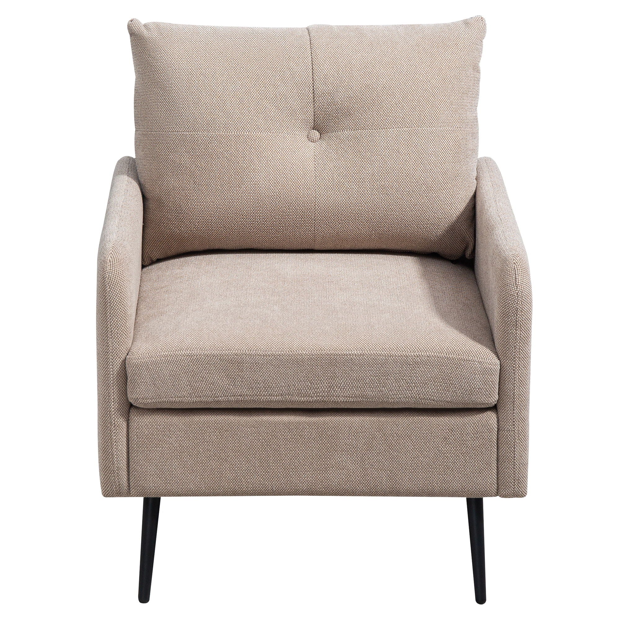 Contemporary Accent Chair With Metal Legs, Comfy Chenille Fabric Armchair