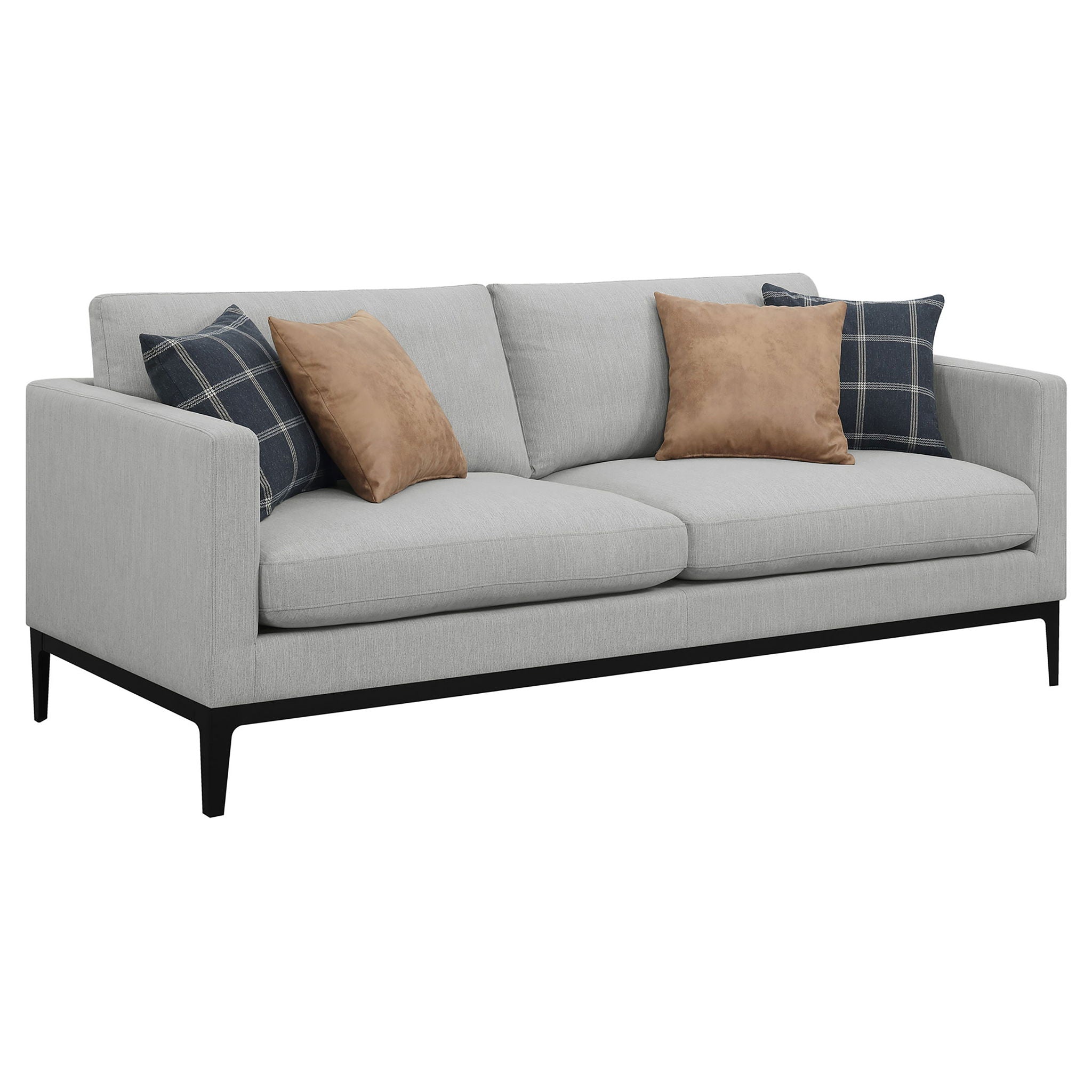 Montauk - 2 Piece Arms Living Room Set With Upholstered Seating - Light Gray