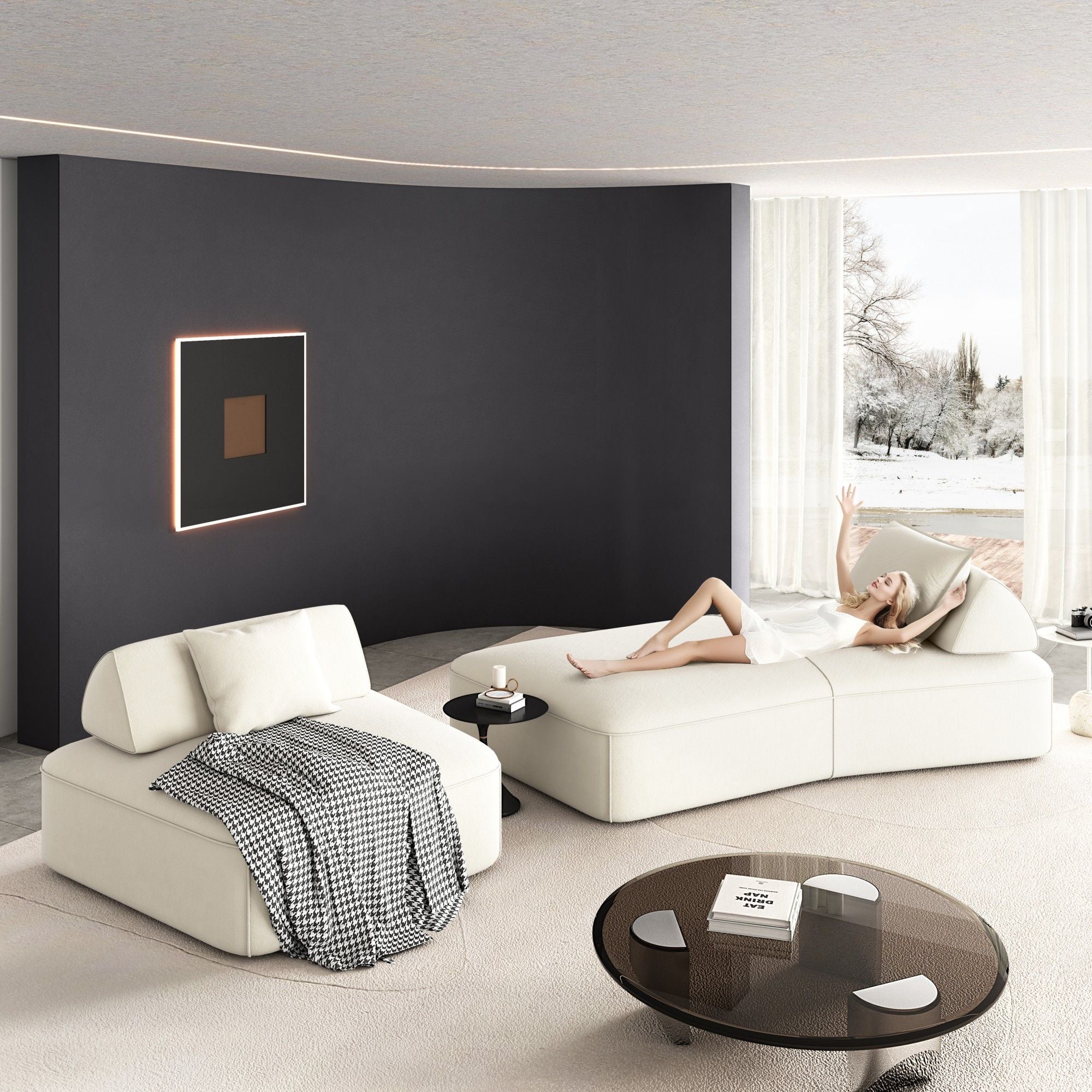 Modern Luxury Oversized Modular Sectional Sofa Set