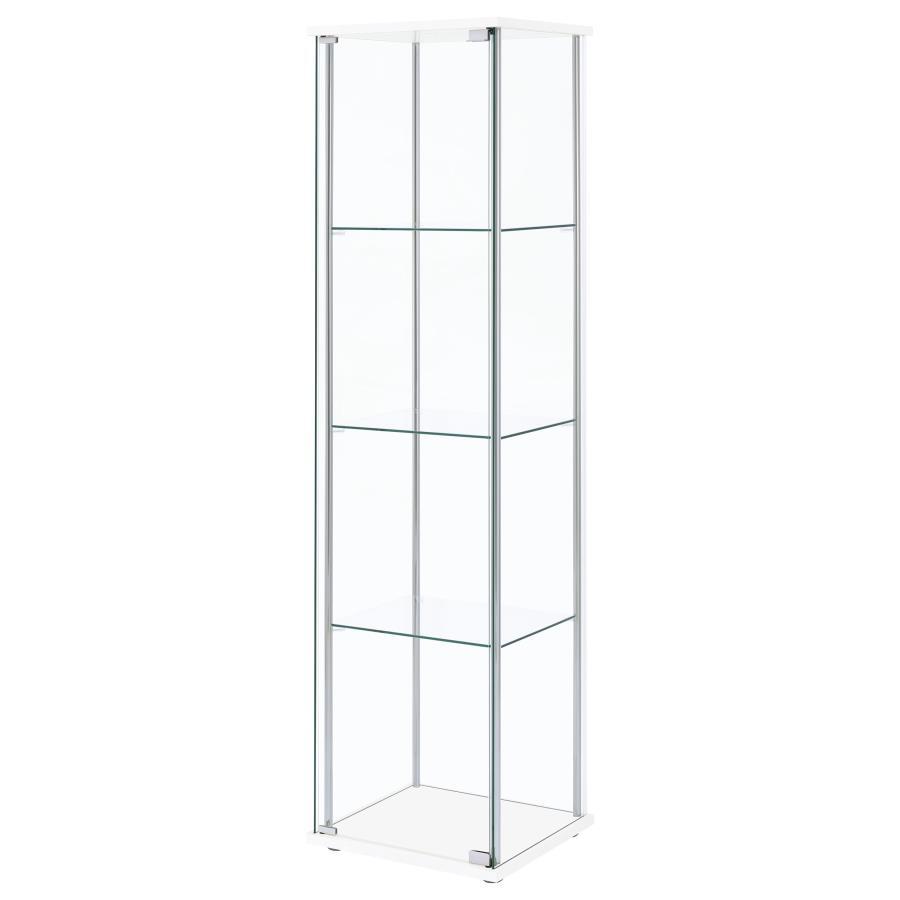 Coaster Fine Furniture Bellatrix - 4-Shelf Clear Glass Curio Cabinet | Meri Furniture