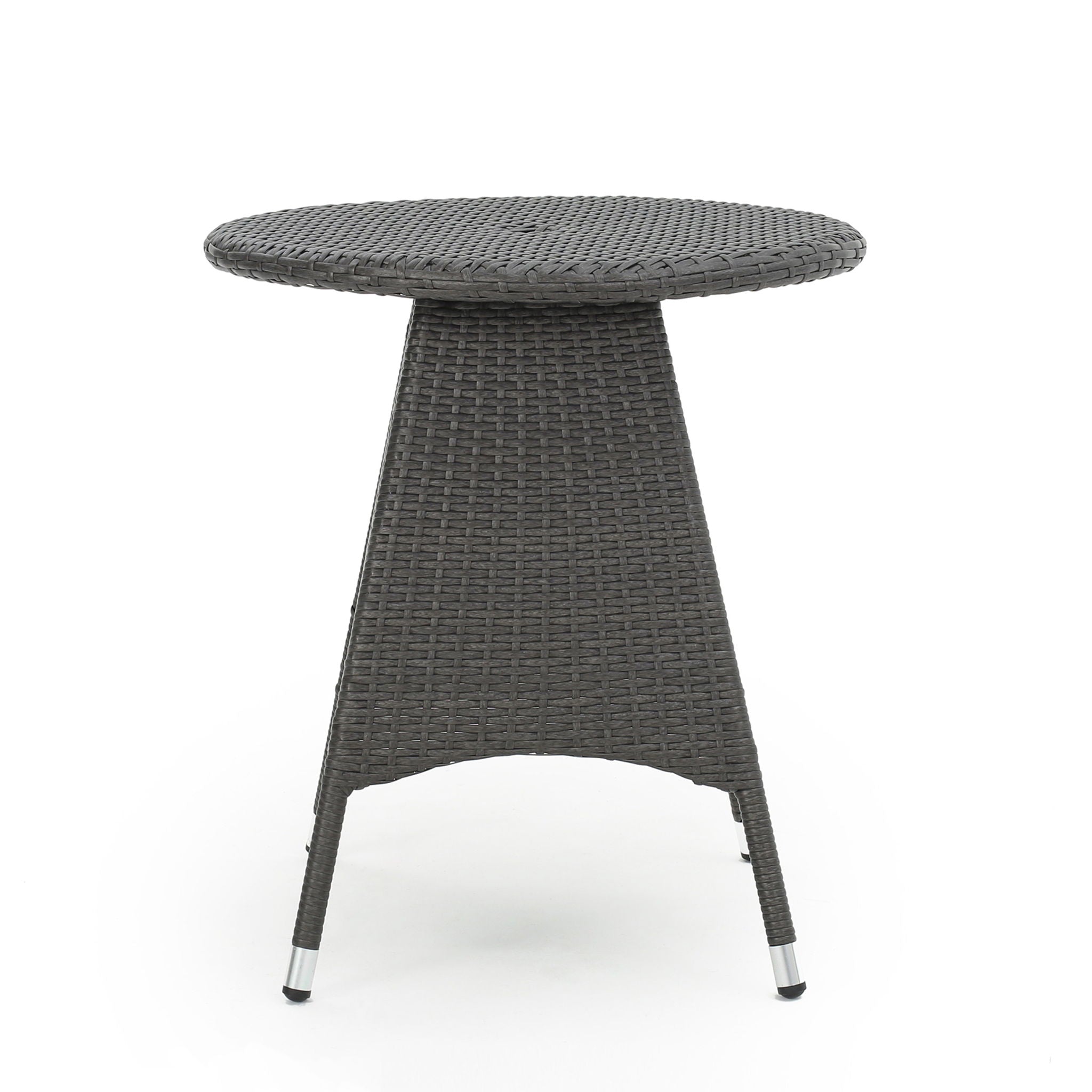 Outdoor Rattan Bistrotable With Surface Round - Gray