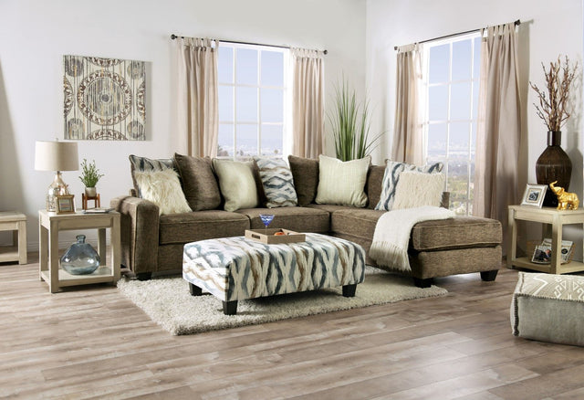 Furniture of America Kempston - Sectional - Brown | Meri Furniture