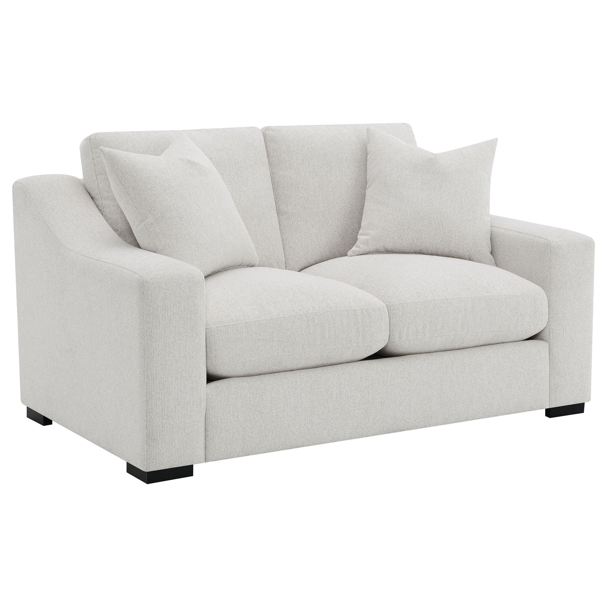 Ashlyn 2-piece Upholstered Track Arm Sofa Set Sand
