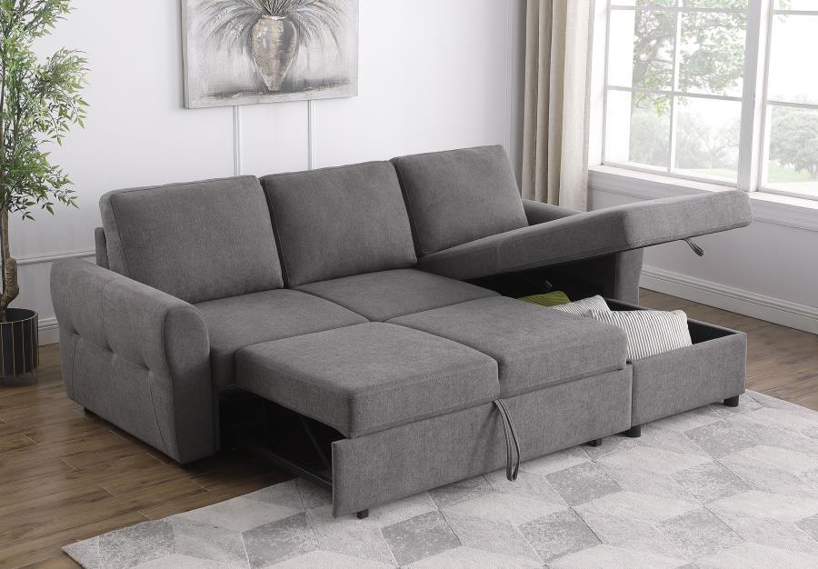 Coaster Fine Furniture Samantha - Upholstered Storage Sleeper Sectional Sofa | Meri Furniture