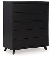 Signature Design by Ashley® Danziar - Black - Five Drawer Wide Chest | Meri Furniture