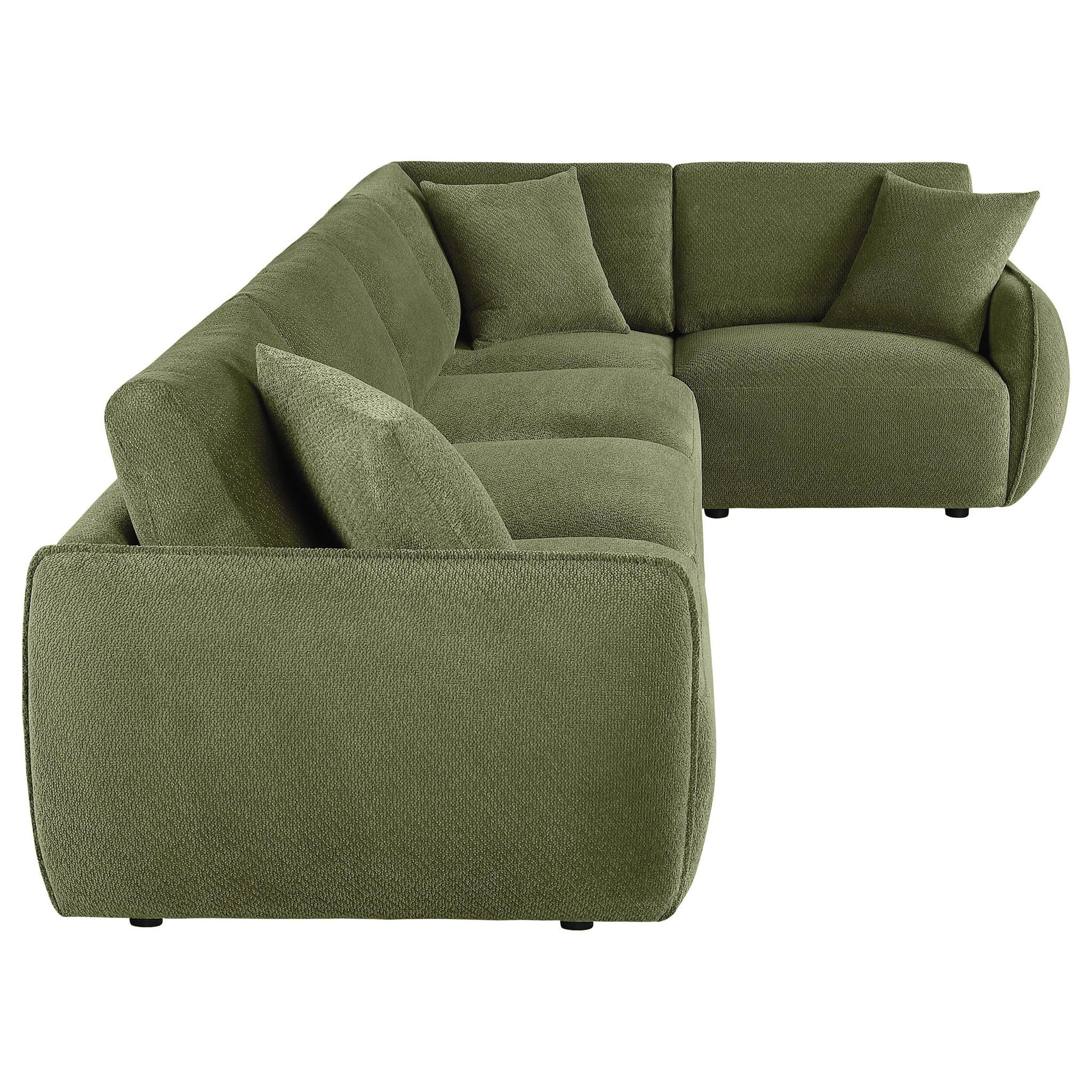 Elysia 5-piece Chenille Upholstered Modular Sectional Sofa Green