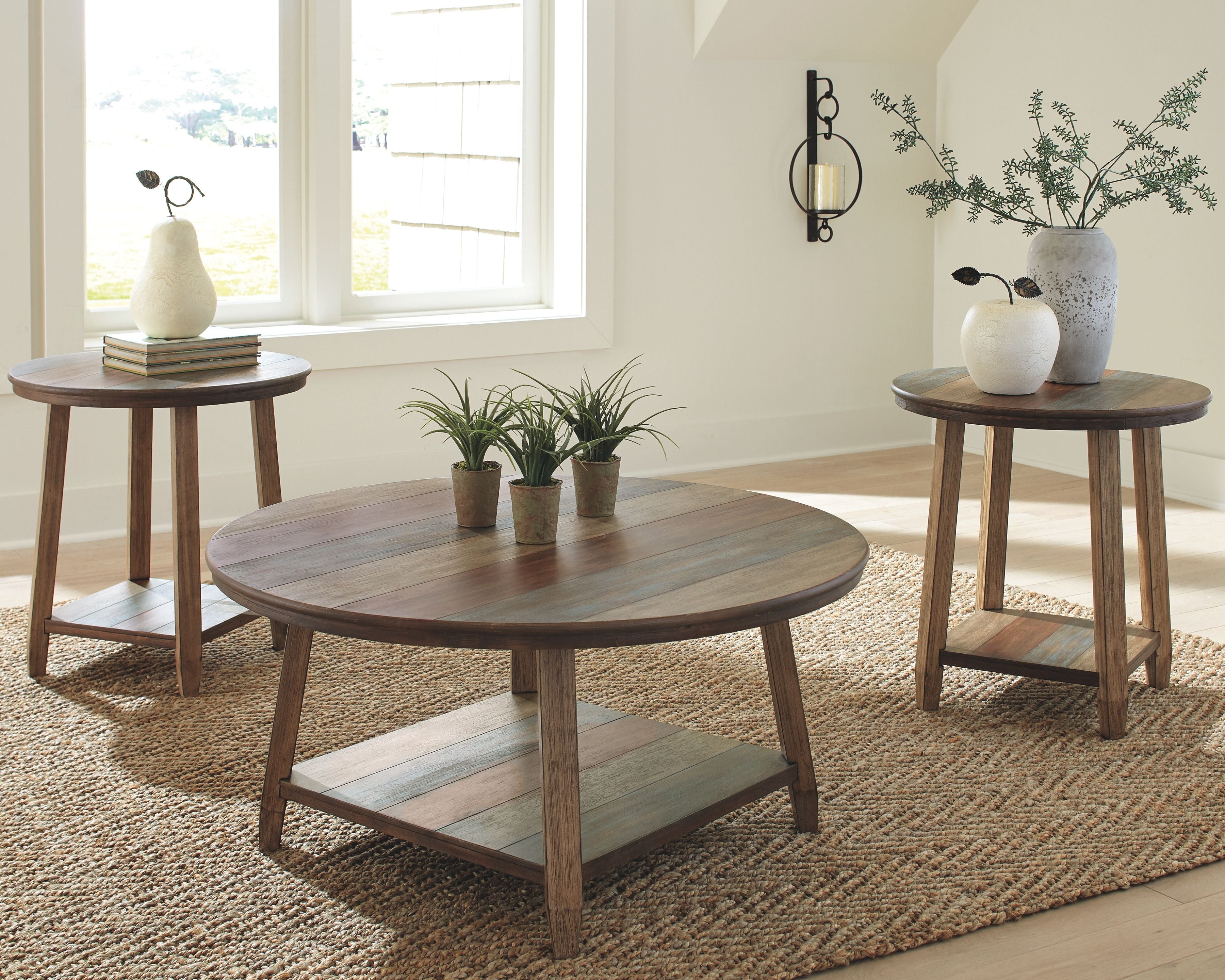 Ashley Furniture Raebecki - Brown - Occasional Table Set (Set of 3) | Meri Furniture