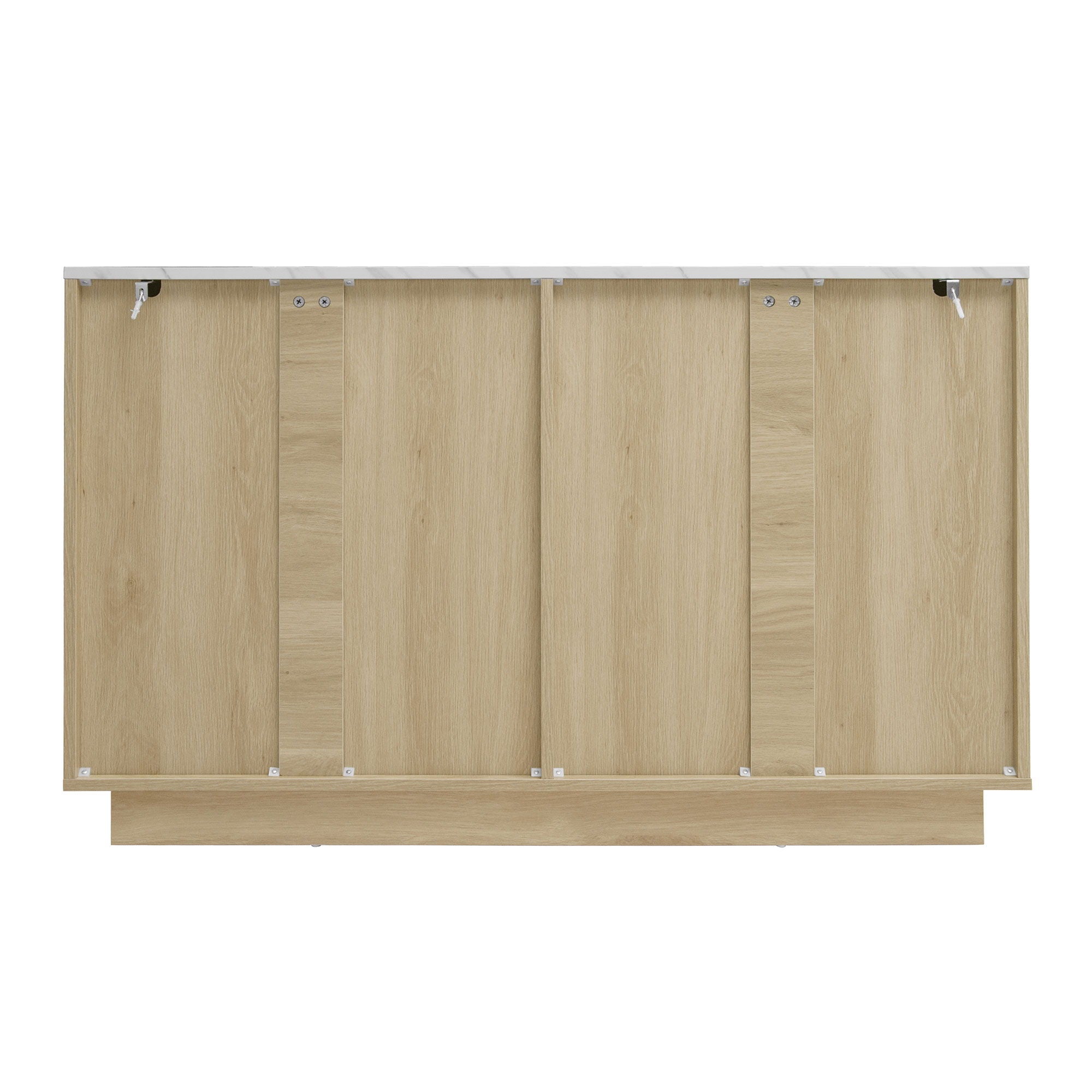 Fluted 6 Drawers Dresser, Double Dresser Chest Of Drawers, Modern Chest Of Drawers With LED, Drawer Organizer For Bedroom, Living Room, Hallway - Natural